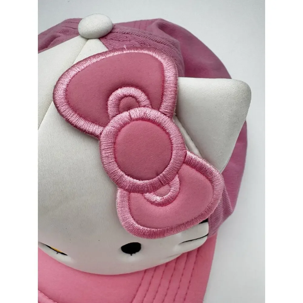 Hello Kitty Plush 3D Face Pink Baseball Cap Hat Sanrio 2025 One Size Adult